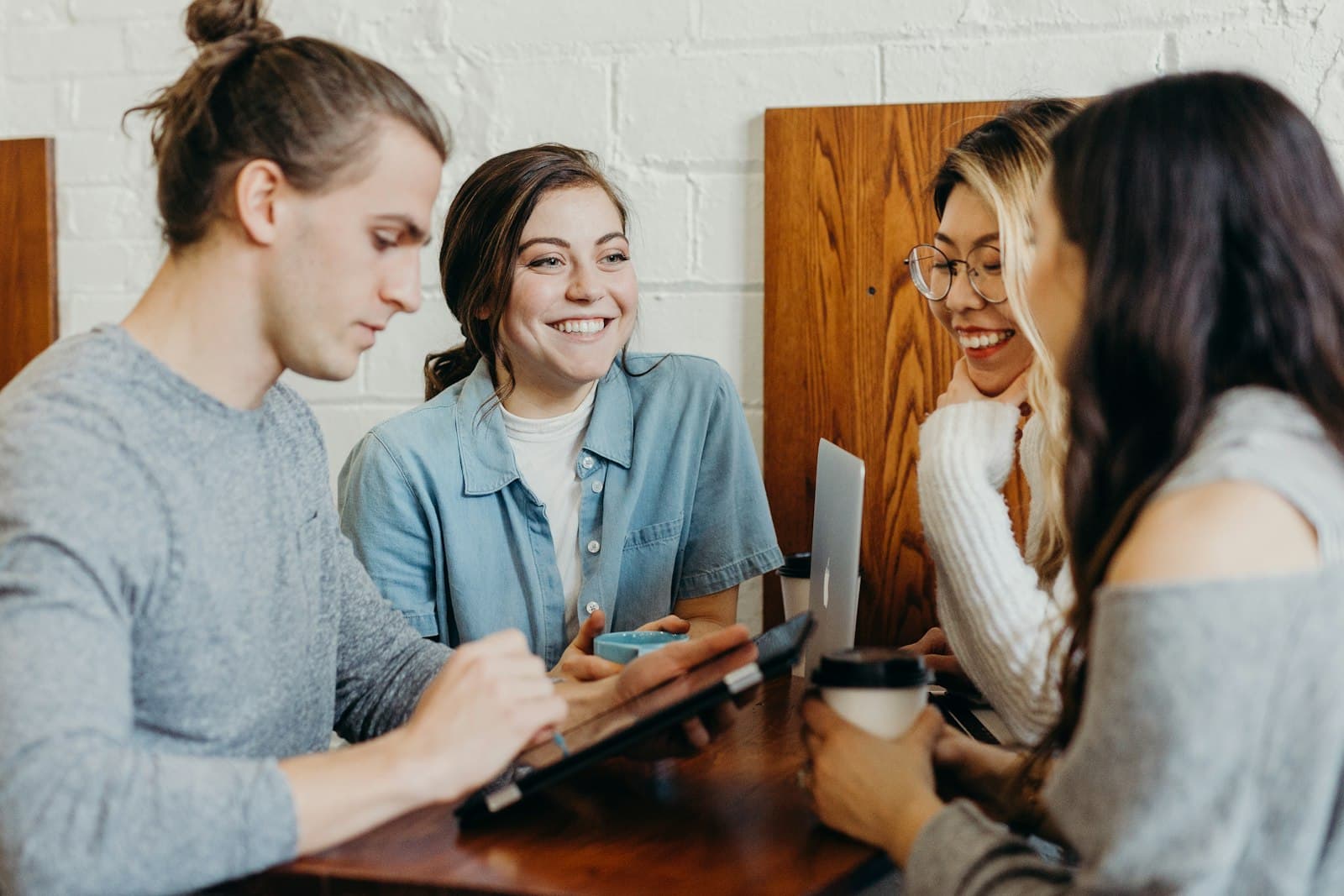 Friends gathered around a table